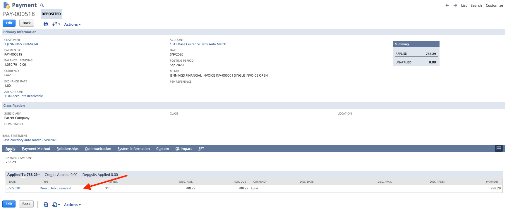 zonereconcile_direct_debit_reveresal_payment_record.png